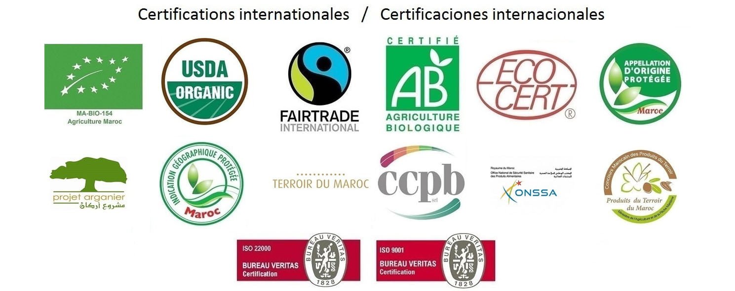 certificaiones internacionales aceite de argan bio